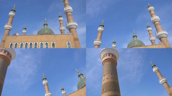 中国新疆乌鲁木齐大巴扎的古老伊斯兰传统建筑。