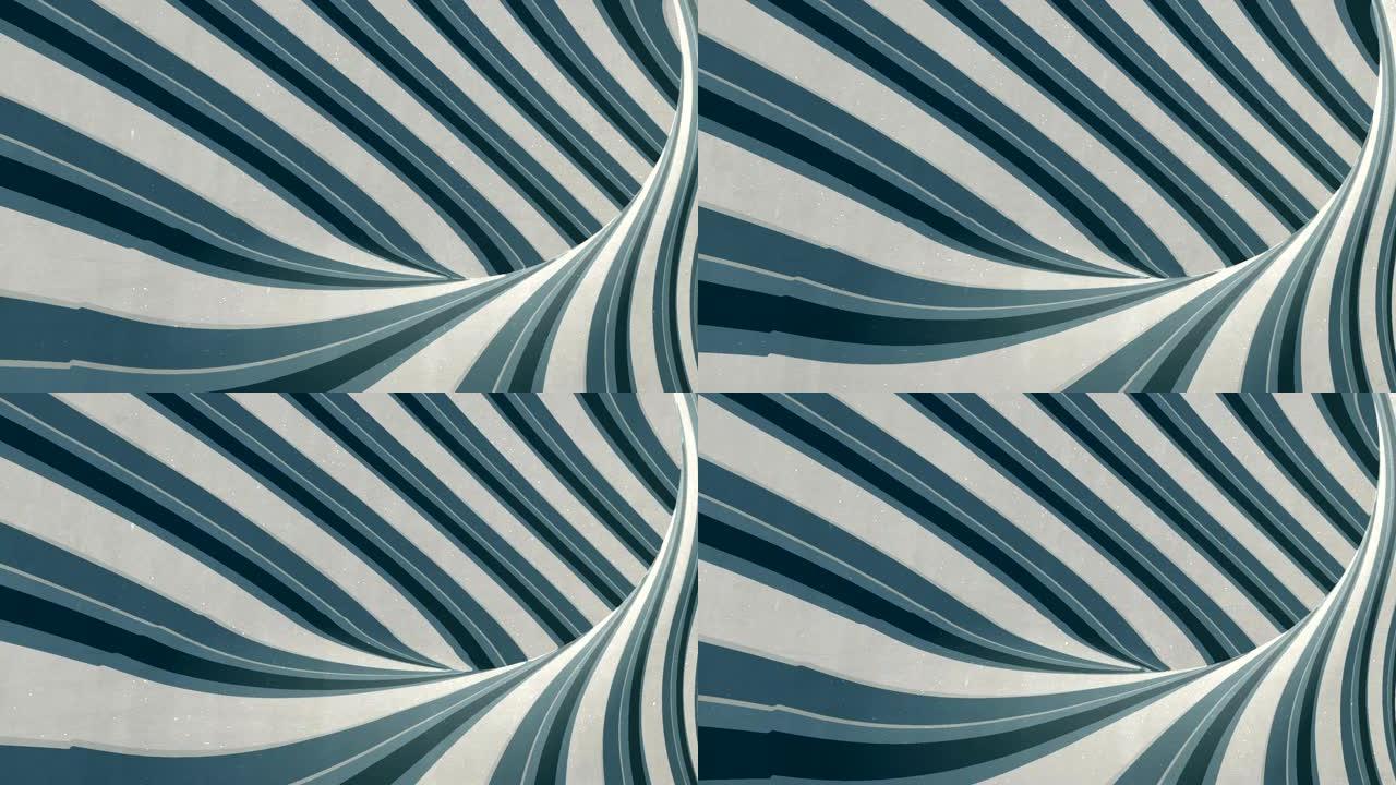 旋转波浪线，数字艺术催眠螺旋条纹图案。3d渲染数字无缝循环动画。高清分辨率