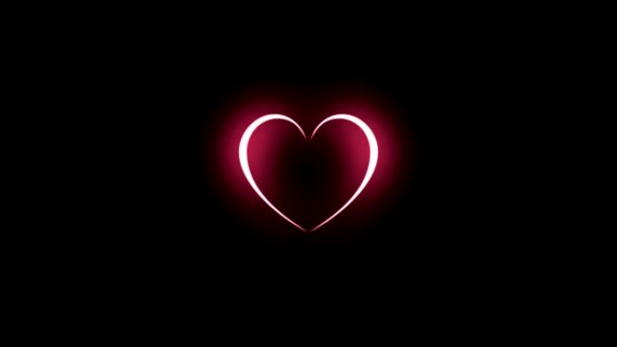 红心跳动的动画，灯光闪烁，为情人节设计元素。
