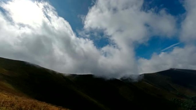 Cloud timelapse in Carpathian mountains