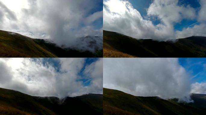 Cloud timelapse in Carpathian mountains