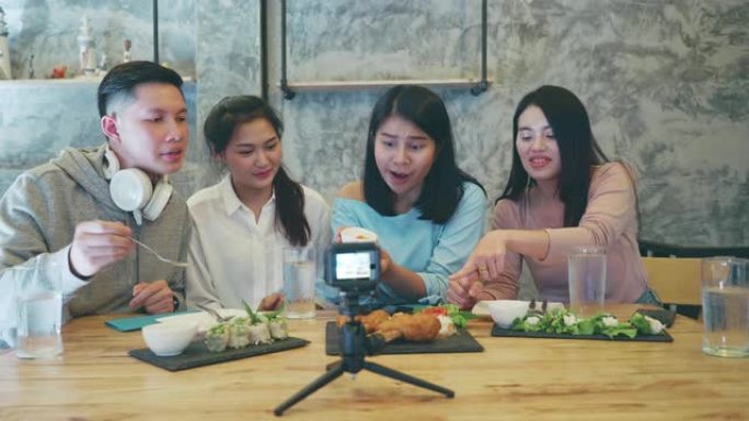 东南亚食品造型师录制视频食品准备。