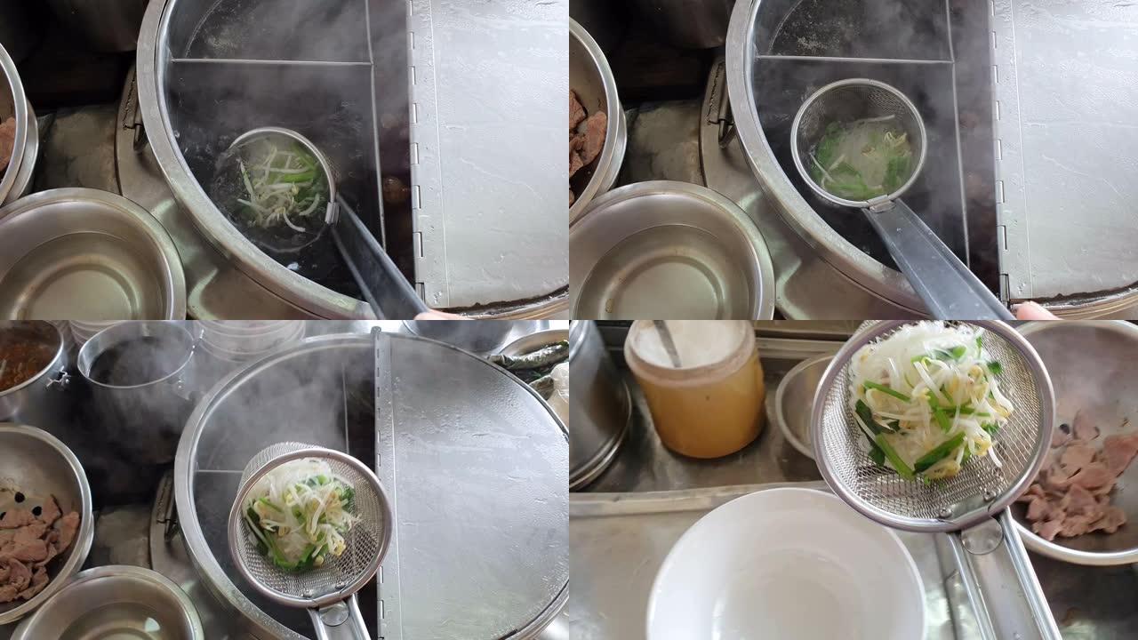 马基格面条特色菜品展示沸水煮开
