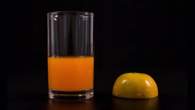 动画橙子和果汁果汁橘子创意视频