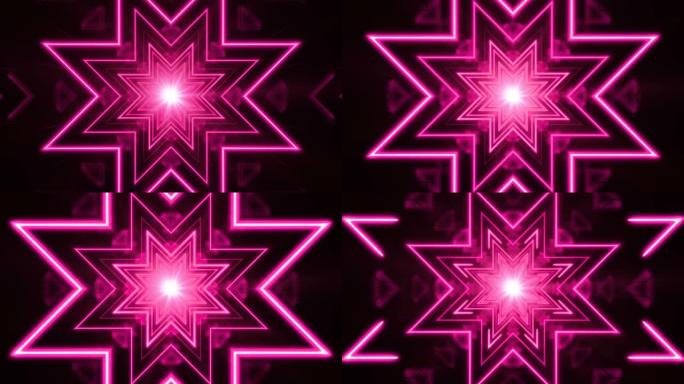 粉色Lazer灯3D抽象背景走廊