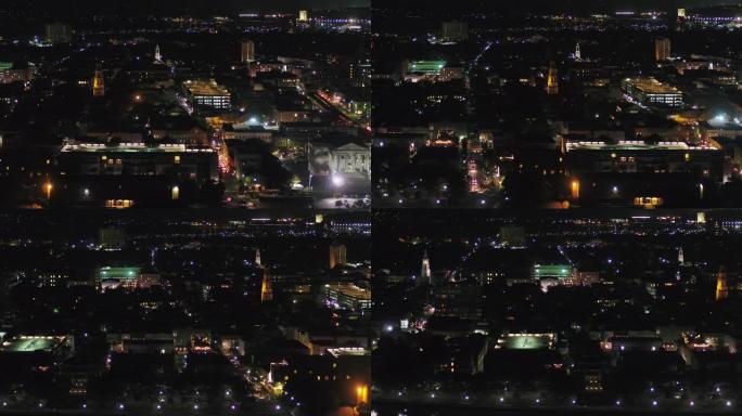 查尔斯顿南卡罗来纳州空中v10鸟眼夜景穿越北到南法国区