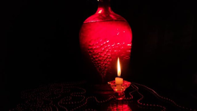 蜡烛静物香薰红烛红色瓶子静止安静