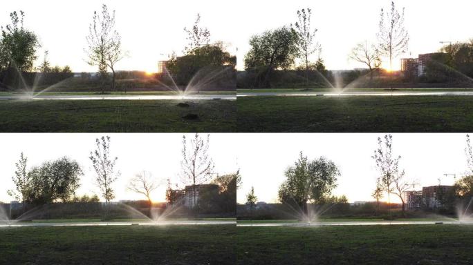 自动喷水灭火系统给草坪浇水