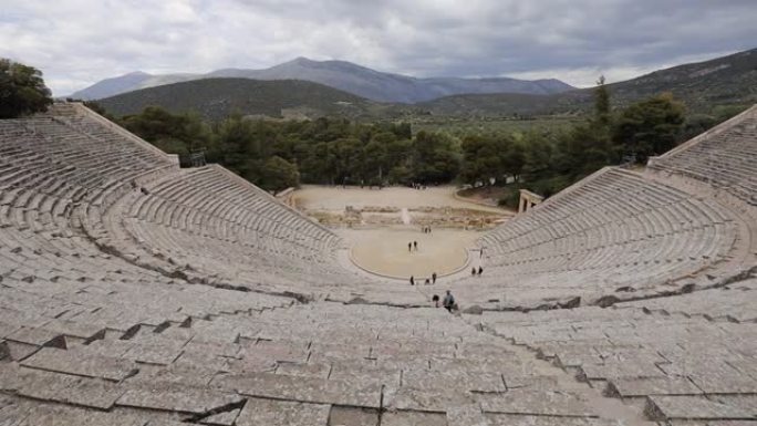 埃皮达龙的古代剧院，圆形剧场的旧遗址-Argolis/Peloponnes，希腊
