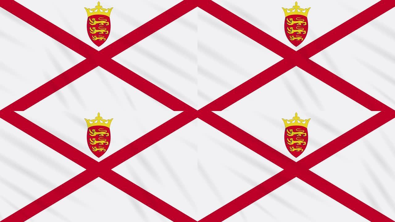 泽西教区的旗帜飘扬的布料，理想的背景，环
