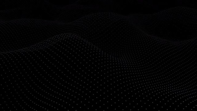 黑色点状背景的抽象3d波浪动画