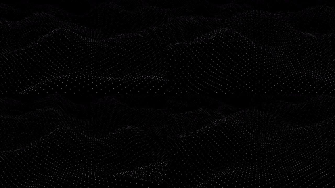 黑色点状背景的抽象3d波浪动画