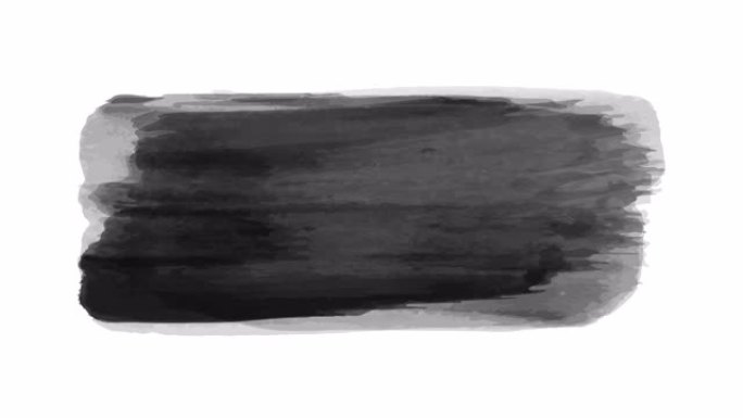 垃圾水彩画笔笔画背景。白色背景上的动画手绘笔触。垃圾水笔笔画动画。灰色和黑色边框设计。