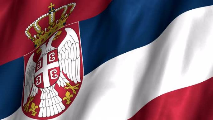 塞尔维亚挥舞国旗4K