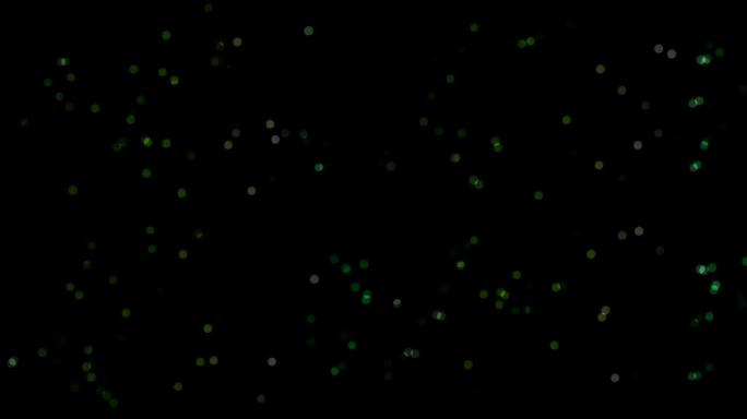 黑屏动画上的Bokeh灯。高清镜头。绿色博克。抽象的波克背景。
