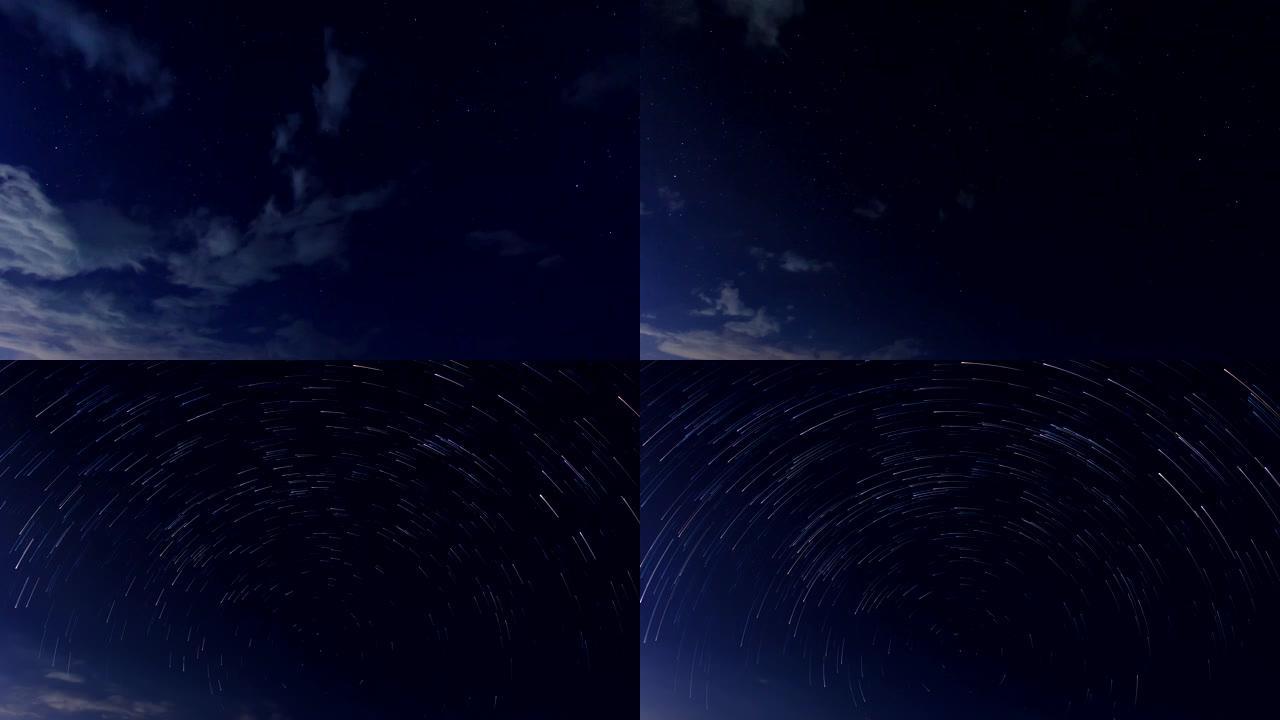 美丽的夜空星空星空尾巴4k延时 (彗星模式)