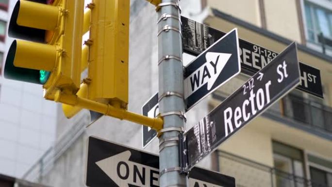 纽约市校长街标志，4k慢动作60fps