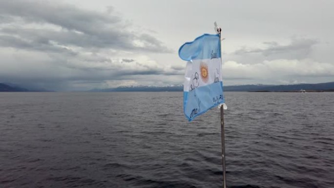 比格犬频道上阿根廷国旗的慢动作视频