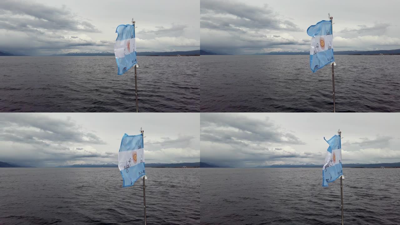 比格犬频道上阿根廷国旗的慢动作视频