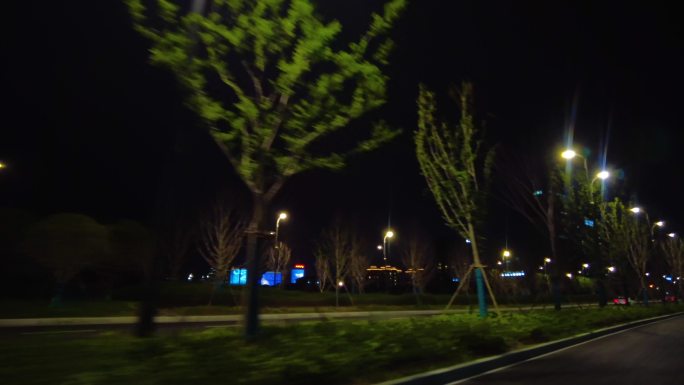 城市夜晚马路夜景汽车窗外的风景视频素材