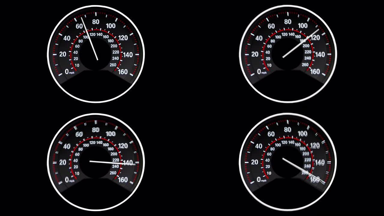 速度计通过齿轮达到最大速度，并限制在160英里/小时 -- 随着速度的加快而振动