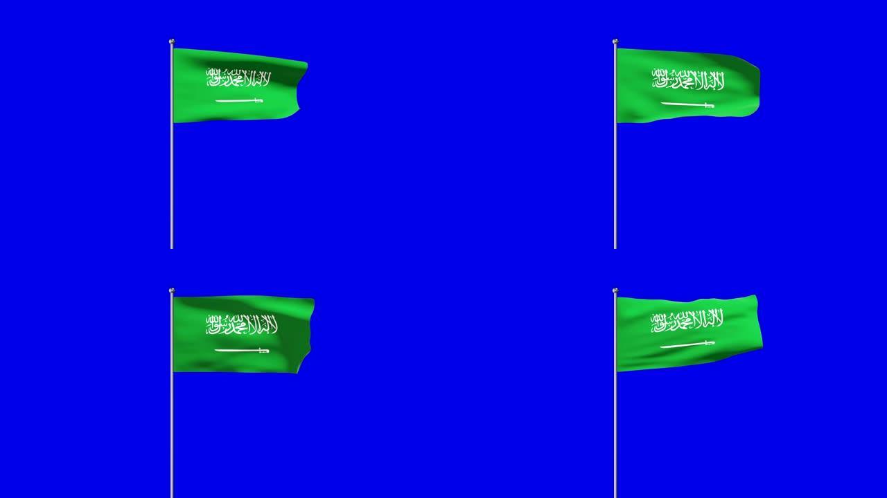 沙特阿拉伯升起的旗帜