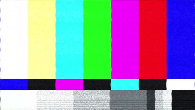 视频故障噪声静态电视或VHS视觉特效。电视屏幕干扰失真效果。复古的视频背景或故障过渡效果的视频编辑。
