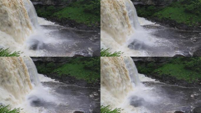 黑水从侧面掉下来雨后泄洪上游