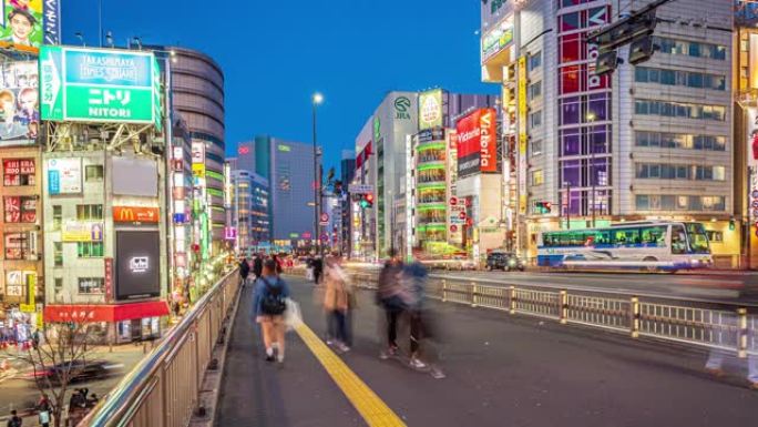 新宿购物中心乌鸦步行时间流逝