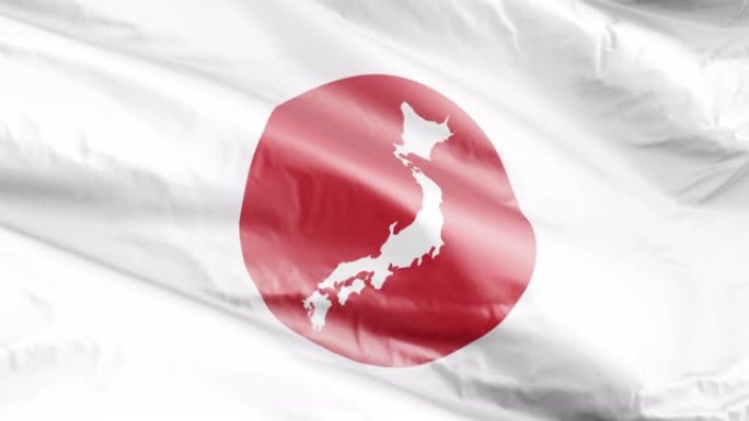 日本国家国家地图亚洲旗3d动画