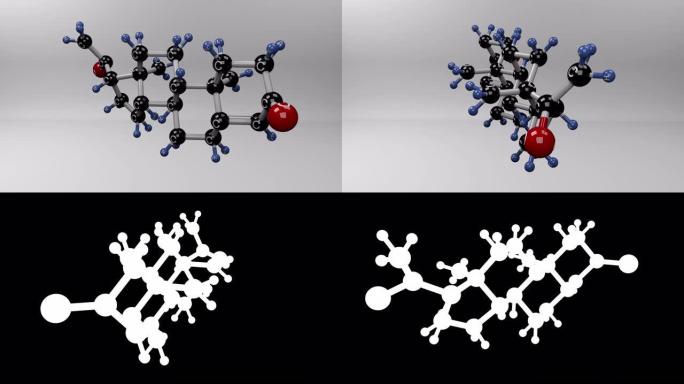 育孕酮分子。结构分子背景