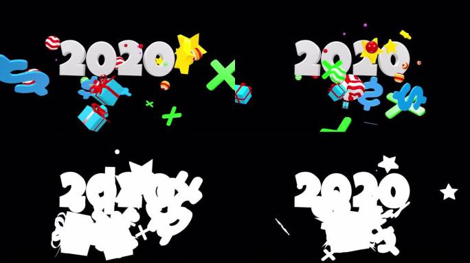 2020新年动态图形视频镜头。