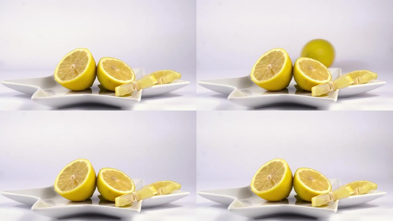 柠檬广告素材切开分开饮品酸爽
