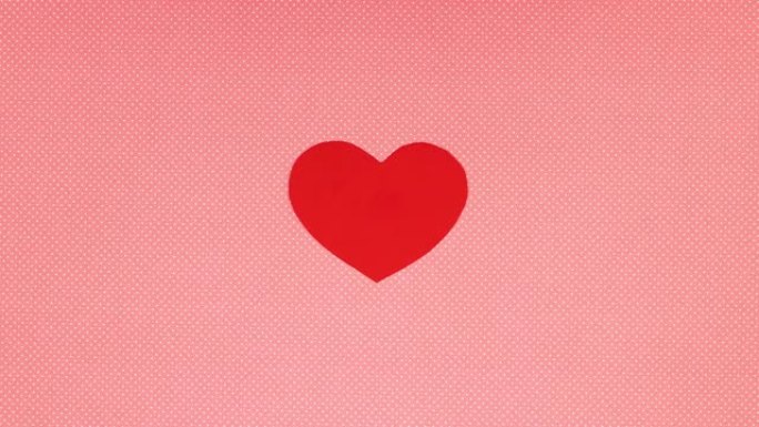 粉红色背景下的红色心脏跳动-情人节停止运动