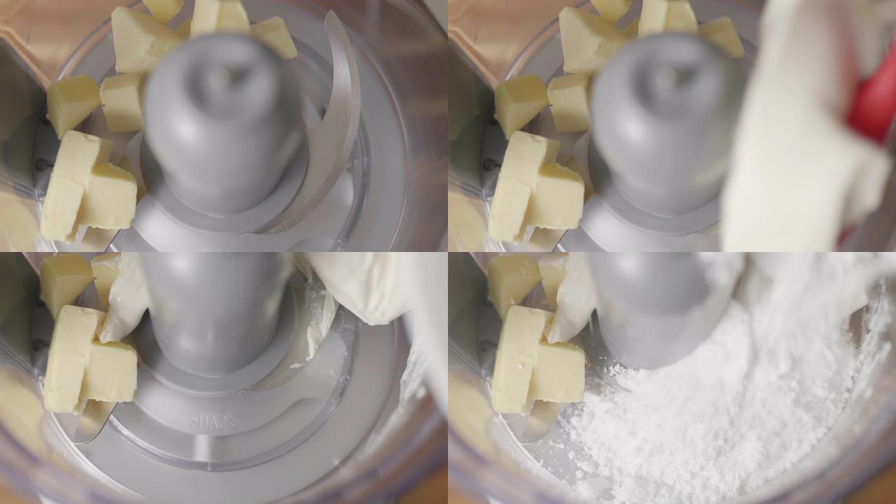 将软奶酪与糖粉和黄油混合在一起，用于蛋糕浇头