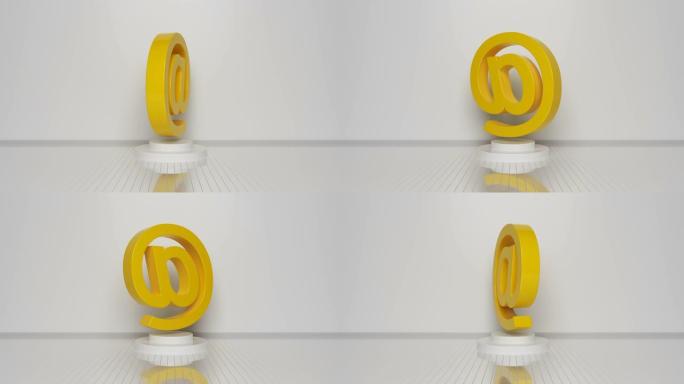 白色背景上符号动画处的黄色循环