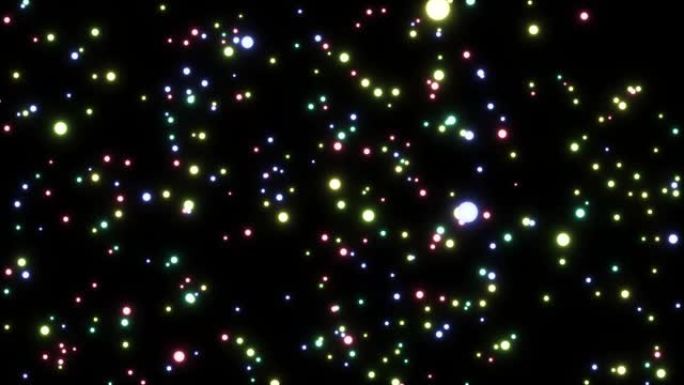 动感光亮的星星闪闪发光的动作。漂浮在太空中的闪光尘埃颗粒的抽象运动。4K bokeh动画背景