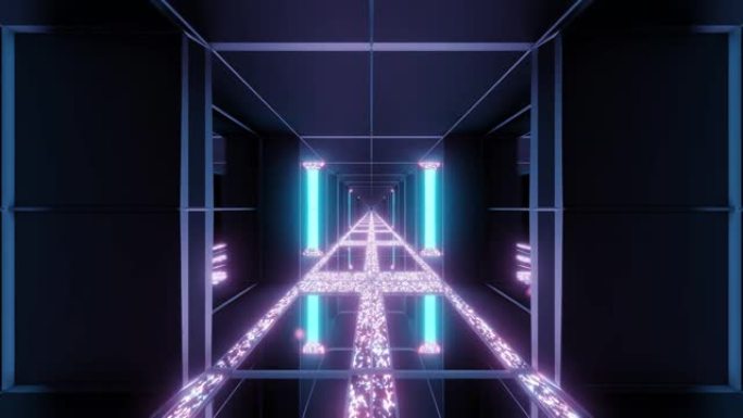 未来科幻空间寺庙发光钻石圣诞纹理3d插图运动背景动态壁纸视觉vj循环