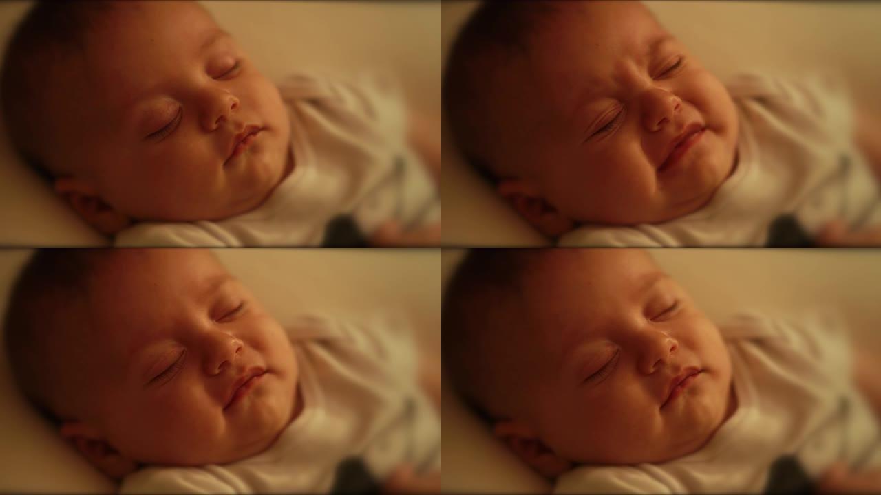 新生婴儿做梦的脸表情对梦做出反应