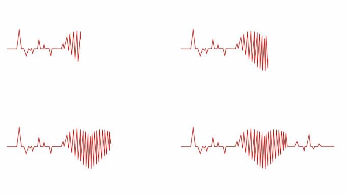 心形动画。情人节-假期。贺卡。4k视频