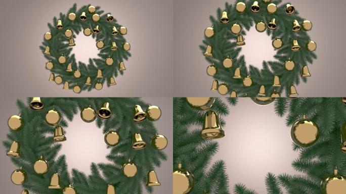 圣诞花环旋转3d动画