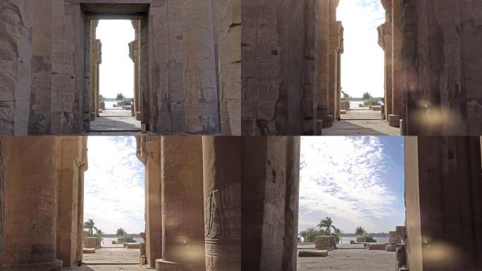 科姆·孔博神庙。Kom Ombo是埃及的一个农业城镇，以Kom Ombo神庙而闻名。它最初是一个埃及