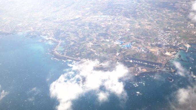 从飞机上看济州岛