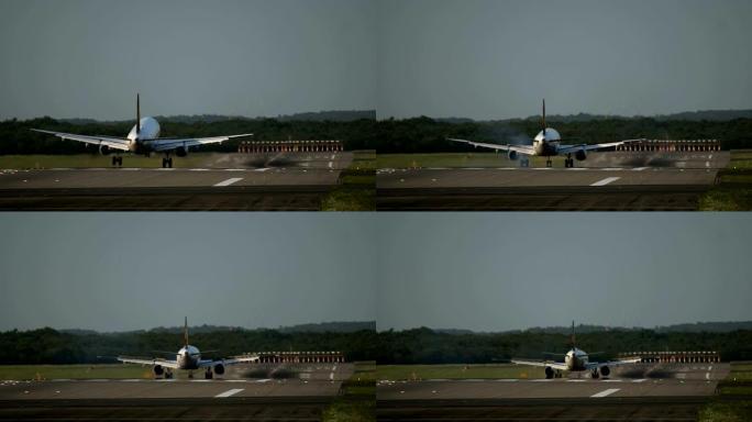 商用飞机接近机场飞机到达飞机降落视频素材