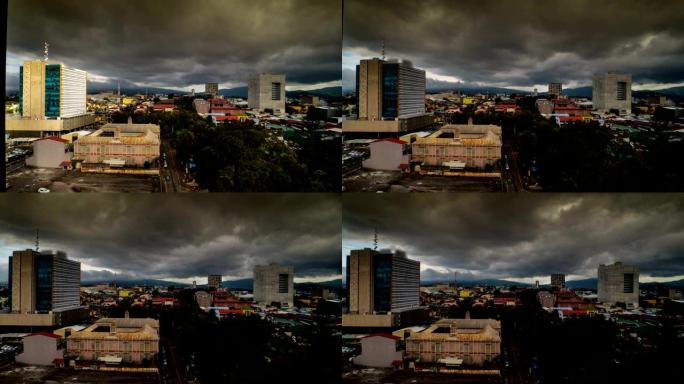 哥斯达黎加圣何塞国外素材空镜天气
