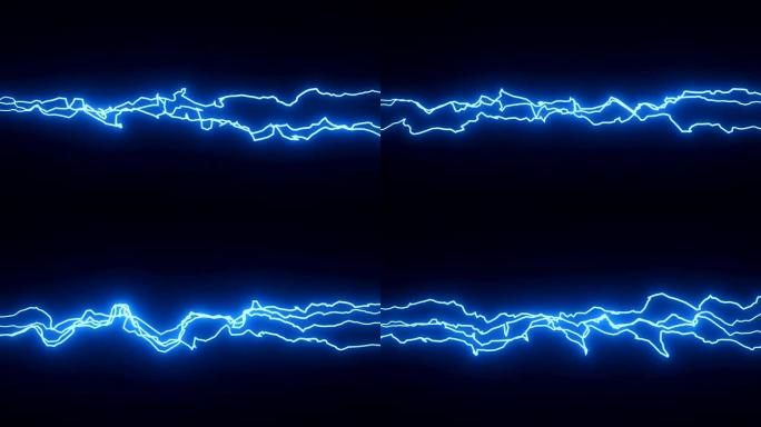 电力蓝色线条特效闪电通道三维动画