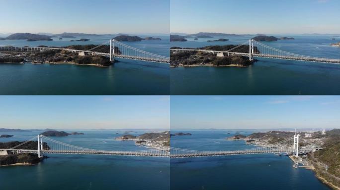日本濑户大桥。濑户内海的景观