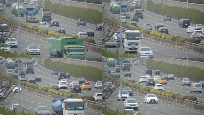 高雄，台湾——白天，十字路口的交通十分繁忙