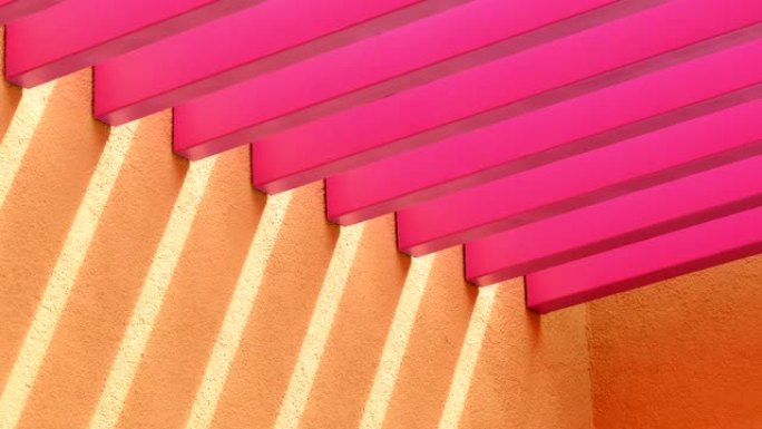 粉色彩色线条带光线的建筑细节