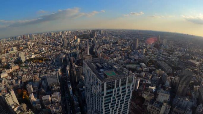 东京城市景观天机线地标高楼大厦俯瞰航拍